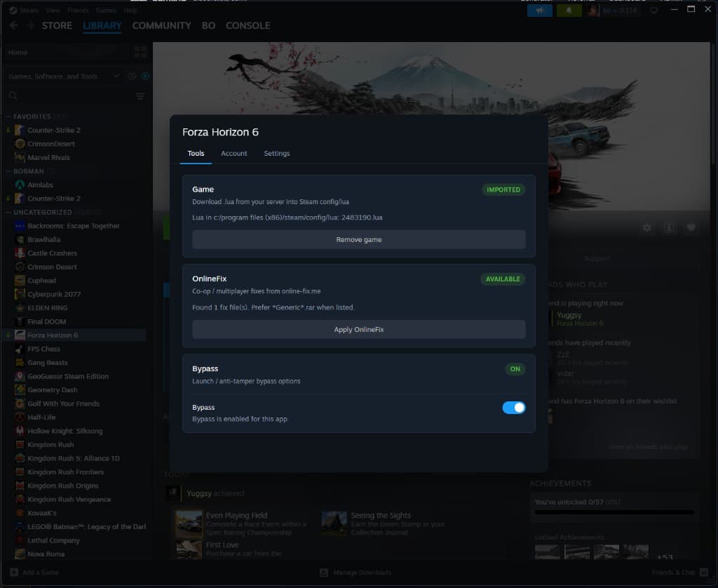 SumiTool tools panel inside Steam